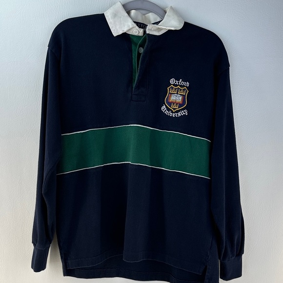 Oxford Athletic Tops - Oxford University Navy and Green Rugby Shirt